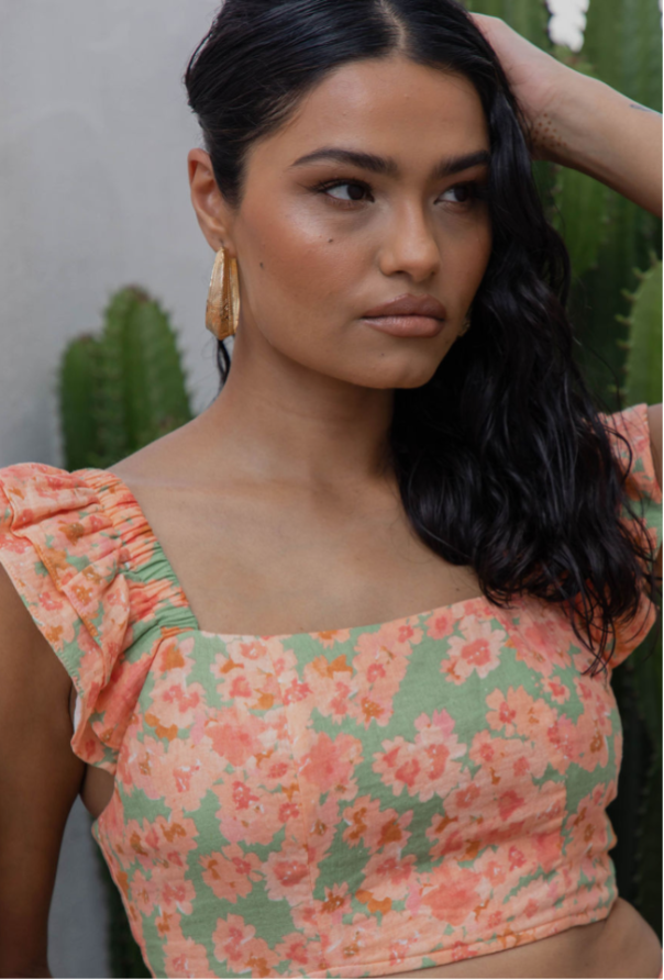 Louise crop flores print meraki thread co